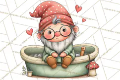 Garden Gnome Clipart PNG, Valentine Whimsical Clip Art Product Image 4