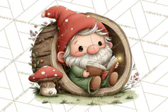 Garden Gnome Clipart PNG, Valentine Whimsical Clip Art Product Image 3