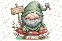 Garden Gnome Clipart PNG, Valentine Whimsical Clip Art Product Image 4