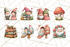 Garden Gnome Clipart PNG, Valentine Whimsical Clip Art Product Image 2