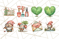 Garden Gnome Clipart PNG, Valentine Whimsical Clip Art Product Image 8