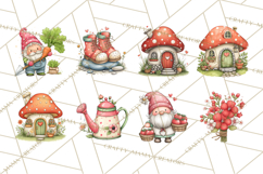 Garden Gnome Clipart PNG, Valentine Whimsical Clip Art Product Image 7