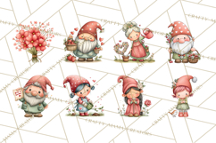 Garden Gnome Clipart PNG, Valentine Whimsical Clip Art Product Image 4