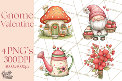 Garden Gnome Clipart PNG, Valentine Whimsical Clip Art Product Image 1