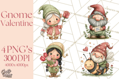 Garden Gnome Clipart PNG, Valentine Whimsical Clip Art Product Image 1
