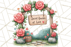 Garden Gnome Clipart PNG, Valentine Whimsical Clip Art Product Image 5