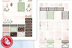 Winter Gnomes Printable Life Planner Stickers ECLP Product Image 3