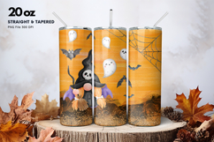 20oz Gnome Halloween Tumbler Spider Web Ghost Sublimation Product Image 1