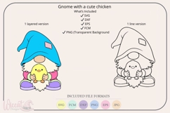 Easter Gnome with Chick svg, Cute Spring Gnome Cut File Product Image 2