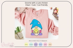 Easter Gnome with Chick svg, Cute Spring Gnome Cut File Product Image 6