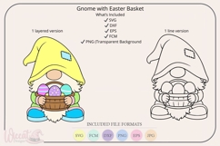 Easter Gnome with Basket SVG, Spring Cut File Product Image 2