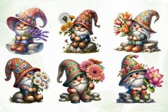 Gnome With Flowers Sublimation Clipart Product Image 2