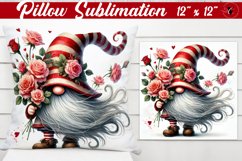 Pillow sublimation | Gnome with Flowers | Spring Product Image 1