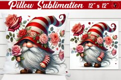 Pillow sublimation | Gnome with Flowers | Spring Product Image 1