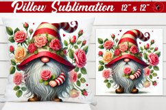 Pillow sublimation | Gnome with Flowers | Spring Product Image 1
