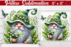 Pillow sublimation | Gnome with Flowers | Spring Product Image 1