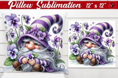 Pillow sublimation | Gnome with Flowers | Spring Product Image 1