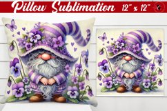 Pillow sublimation | Gnome with Flowers | Spring Product Image 1