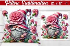 Pillow sublimation | Gnome with Flowers | Spring Product Image 1