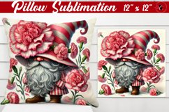 Pillow sublimation | Gnome with Flowers | Spring Product Image 1