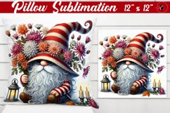 Pillow sublimation | Gnome with Flowers | Spring Product Image 1