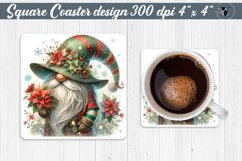 Square Coasters | Gnome with Flowers | Spring Product Image 1
