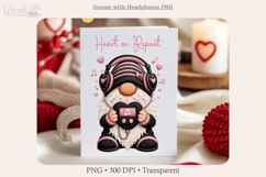 Cute Music Lover Gnome with Headphones, Faux Knit Gnome Product Image 5