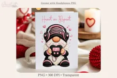 Cute Music Lover Gnome with Headphones, Faux Knit Gnome Product Image 5
