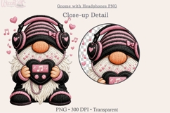 Cute Music Lover Gnome with Headphones, Faux Knit Gnome Product Image 7