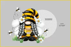 Bee Gnome png| Gnome girl sublimation| Honey Bee Gnome daisy Product Image 2
