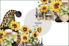 Sunflower Gnome|Leopard gnome PNG clipart|gnome sublimation Product Image 3