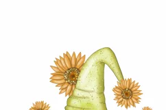 Gnome Sunflowers Png File Sublimation Sunflower August Gold Product Image 3