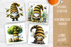 Gnome with sunflowers, Spring Gnome. Cute Gnome Square Coast Product Image 1