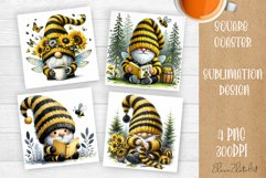 Gnome with sunflowers, Spring Gnome. Cute Gnome Square Coast Product Image 1