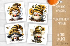 Gnome with sunflowers, Spring Gnome. Cute Gnome Square Coast Product Image 1