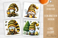 Gnome with sunflowers, Spring Gnome. Cute Gnome Square Coast Product Image 1