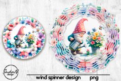 Spring gnome wind spinner, Sublimation wind spinner designs Product Image 1