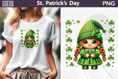 St. Patrick's Day Clipart | Gnome Clover Sublimation Product Image 1
