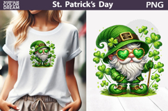 St. Patrick's Day Clipart | Gnome Clover Sublimation Product Image 1