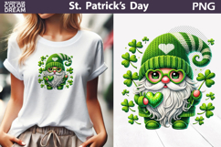 St. Patrick's Day Clipart | Gnome Clover Sublimation Product Image 1