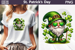 St. Patrick's Day Clipart | Gnome Clover Sublimation Product Image 1