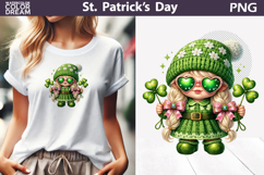 St. Patrick's Day Clipart | Gnome Clover Sublimation Product Image 1