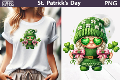 St. Patrick's Day Clipart | Gnome Clover Sublimation Product Image 1
