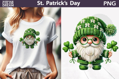 St. Patrick's Day Clipart | Gnome Clover Sublimation Product Image 1