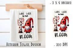 Garden Gnomes ladybug Kitchen Towel Sublimation Design Product Image 1