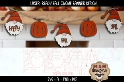Fall Gnome Banner | Happy Fall Garland Laser Cut SVG File Product Image 2