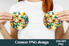Gnome flower car coaster sublimation design Product Image 1