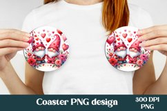 Gnome flower hearts car coaster sublimation design Product Image 1