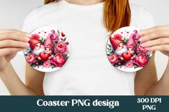 Gnome flower hearts car coaster sublimation Product Image 1