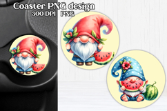 Cute summer gnome car coaster | Cute gnome beach coaster PNG Product Image 1